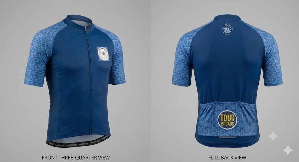 Tour de Broads Cycling Jersey – TPR Events Collaboration (Relaxed Fit Blue/Blue)