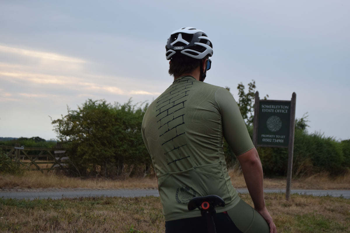 Cyclists riding together on the a gravel trail