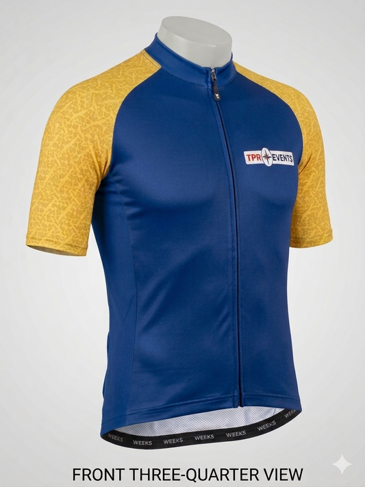 Tour de Broads Cycling Jersey – TPR Events Collaboration (Relaxed Fit Blue yellow)