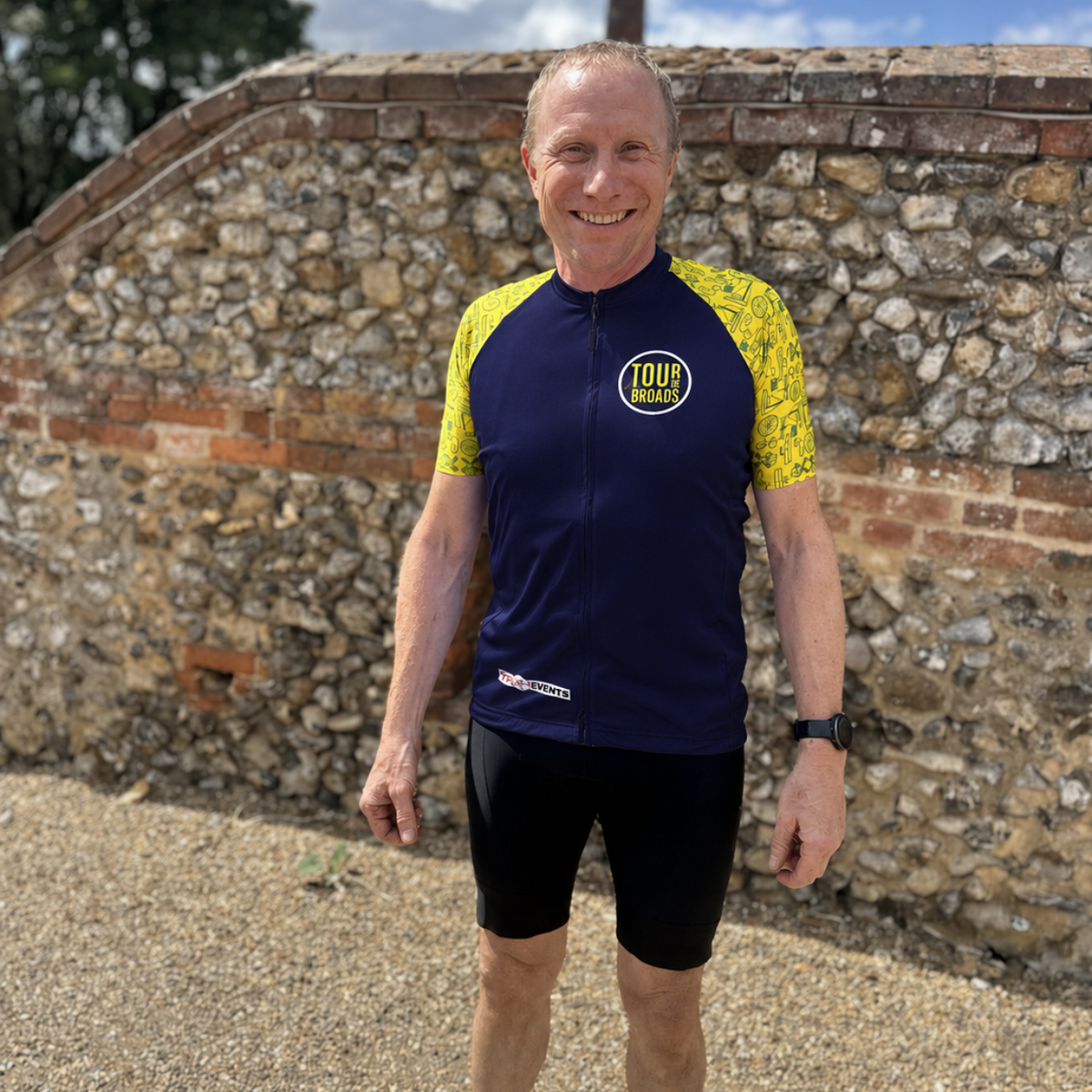 Tour de Broads Cycling Jersey 2026/27 - Navy & Yellow