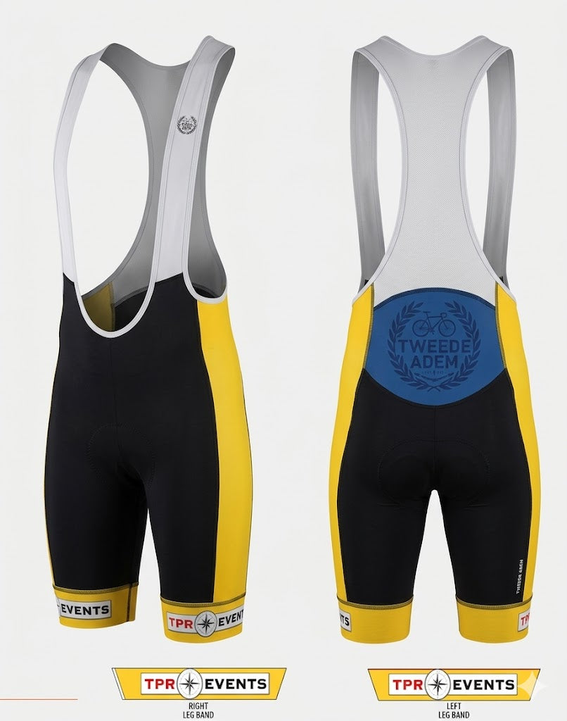 TPR Bibshorts availble in blue and yellow